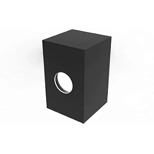 Poste Balizador Focus Externo 12x7,6x7,6cm Metal e Vidro Preto.