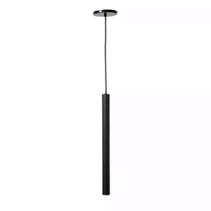 Pendente Tube Externo PAR20 49xØ7,6cm Metal Preto.