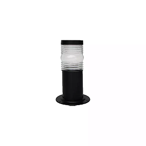 Poste Balizador Aura Cilíndrico Externo 30xØ10cm Alumínio preto e Vidro.
