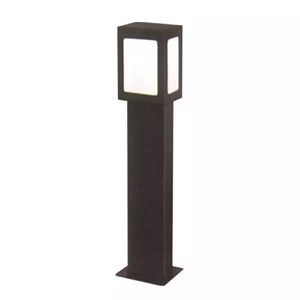 Poste Balizador Gênova Externo 50x0,9x11,5cm Alumínio Preto e Vidro.