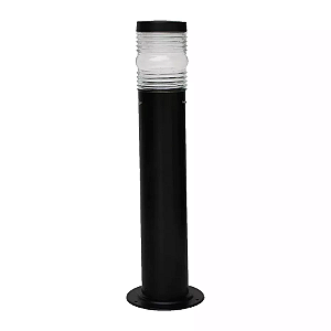 Poste Balizador Aura Cilíndrico Externo 80xØ10cm Alumínio e Vidro Preto.