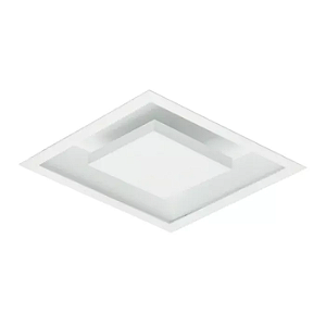 Luminária de Embutir Rebatedor Quadrado 0,5x35x35cm Aço Branco.