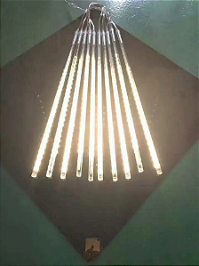 15 Tubos snowfall LED branco quente IP44 com 10cm bivolt.
