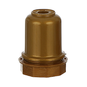 Soquete para abajur plástico dourado E27 4A 250V.