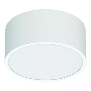 Plafon branco fosco de Sobrepor Ideia Redondo Ø19x9cm Alumínio.