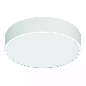Plafon de Sobrepor Branco Fosco Ideia Redondo P/ 4 lâmpadas E-27 Ø28x9cm Alumínio.