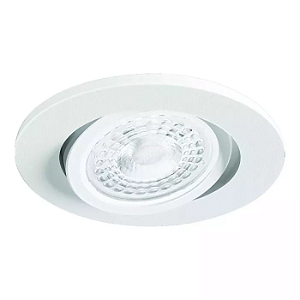 Spot de Embutir Nuru Redondo Facho Orientável Dicroica PAR16 Ø8,6x6,7cm Alumínio Branco Fosco Microtexturizado.