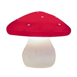 Luminária Cogumelo Ø28x22cm Polietileno Vermelho e Branco.