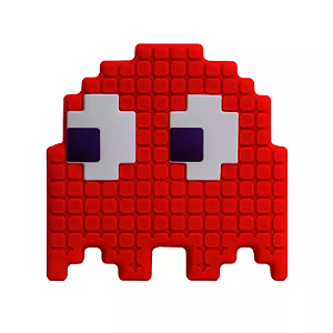 Luminária Fantasma Pac-Man 20x10,5x10,5cm Polietileno Vermelho.