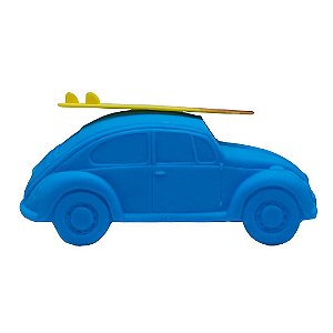 Luminária Fusca Com Prancha 15,5x13x30,5cm Polietileno Azul e Amarelo.