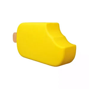 Luminária Picolé 19x42,5x9cm Polietileno Amarelo e Marrom.
