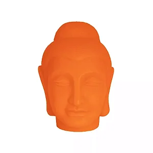 Luminária Buda 29,5x20x20cm Polietileno Laranja.