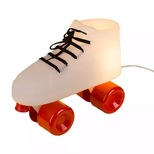 Luminária Patins 25x13,5x25cm Polietileno Branco e Vermelho
