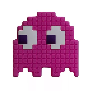 Luminária Fantasma Pac-Man 20x10,5x10,5cm Polietileno Rosa.