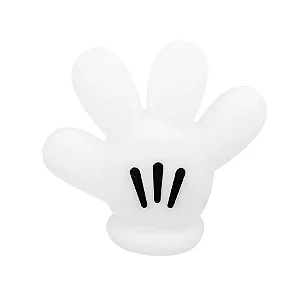 Luminária Luva Mickey 26,5x27,5x11cm Polietileno Branco e Preto.