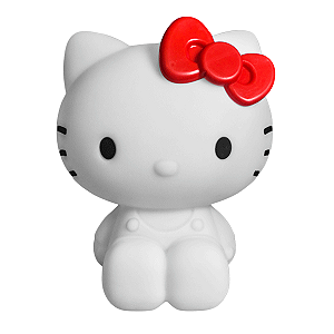 Luminária Hello Kitty 31x24,5x19cm Polietileno Branco e Vermelho.