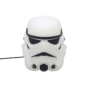 Luminária Stormtrooper 28,5x27x26cm Polietileno Branco e Preto.