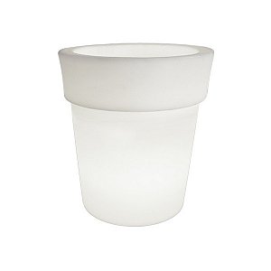 Luminária Cachepot Vaso 50 Externo Ø55x48cm Polietileno Branco.