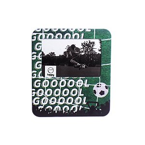 Luminária Porta Retrato Gol 22,5x19,5x8cm Polietileno Verde, Branco e Preto.
