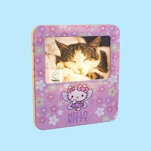 Luminária Porta Retrato Hello Kitty Fada 22,5x19,5x8cm Polietileno Rosa e Branco.