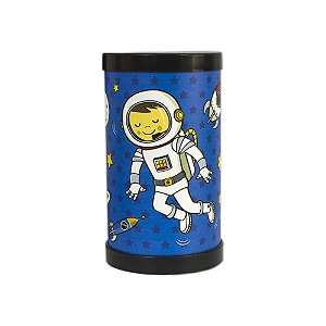 Luminária de Mesa Lumi Astronauta 27xØ14,5cm Polipropileno Azul e Branco.