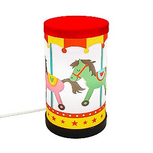 Luminária de Mesa Lumi Carrossel 27xØ14,5cm Polipropileno Colorido.