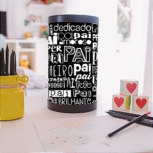 Luminária de Mesa Lumi Pai 27xØ14,5cm Polipropileno Preto e Branco.