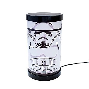 Luminária de Mesa Lumi Star Wars Stormtrooper 27xØ14,5cm Polipropileno Branco e Preto.
