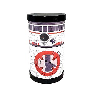 Luminária de Mesa Lumi Star Wars BB8 27xØ14,5cm Polipropileno Branco, Laranja e Azul.