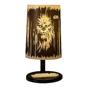 Abajur Pop Star Wars Chewbacca 29,5x14,5x15,5cm Polietileno Preto e Branco.