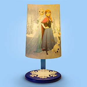 Abajur Pop Frozen 29,5x14,5x15,5cm Polietileno Azul e Branco.