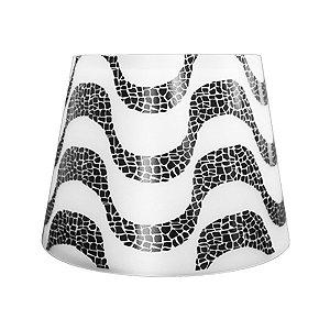 Abajur Micro Lampe Copacabana 23x19x12cm Polietileno Branco e Preto.