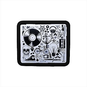 Luminária Lightbox Rock 20x23x12,5cm Polietileno Preto e Branco.