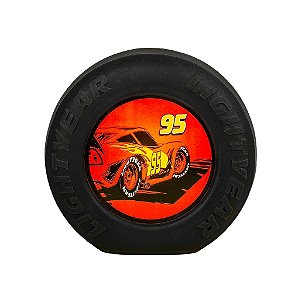 Luminária Roda Carros Mcqueen 28x32,5x19,5cm Polietileno Preto e Vermelho.