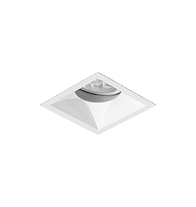 Spot de Embutir Nya Quadrado Mini Dicroica 5,7x5,7x7,7cm Alumínio Branco Fosco Microtexturizado.