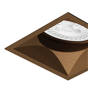 Spot de Embutir Nya Quadrado Facho Orientável AR70 9,4x9,4x9,9cm Alumínio Cobre Clássico.