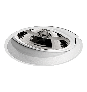 Spot de Embutir Nya Redondo Facho Orientável AR111 Ø13,4x9,3cm Alumínio Branco Fosco Microtexturizado.