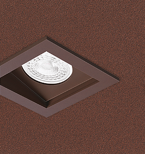Spot de Embutir Laini Quadrado Facho Orientável AR70 10,6x10,6x9,9cm Alumínio Corten.