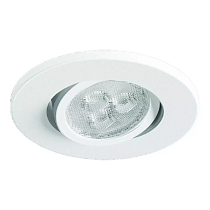 Spot de Embutir Nuru Redondo Facho Orientável Mini Dicroica Ø6,7x5,6cm Alumínio Branco Fosco Microtexturizado.