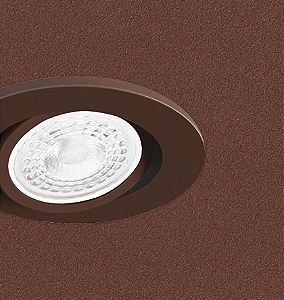 Spot de Embutir Nuru Redondo Facho Orientável Mini Dicroica Ø6,7x5,6cm Alumínio Corten.