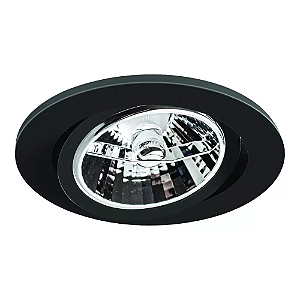 Spot de Embutir Nuru Redondo Facho Orientável AR70 Ø10,7x7,8cm Alumínio Preto Acetinado.