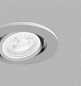 Spot de Embutir Nuru Redondo Facho Orientável AR70 Ø10,7x7,8cm Alumínio Prata Acetinado.