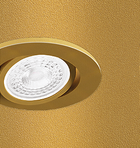 Spot de Embutir Nuru Redondo Facho Orientável AR70 Ø10,7x7,8cm Alumínio Ouro Velho.
