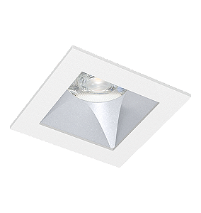 Spot de Embutir LED Kona Quadrado Recuado 4000K 13,7W Bivolt 9x9x6,7cm Alumínio Refletor Prata Acetinado.
