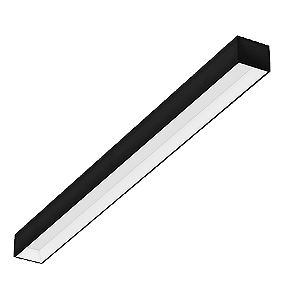 Plafon de Sobrepor LED Dhari Retangular Recuado 2700K 35,9W Bivolt 114,5x9,4x7,5cm Alumínio Preto Acetinado.