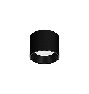 Spot de Sobrepor LED Dhari Redondo 3000K 9,1W Bivolt Ø13,9x11cm Corpo e Refletor Preto Acetinado.