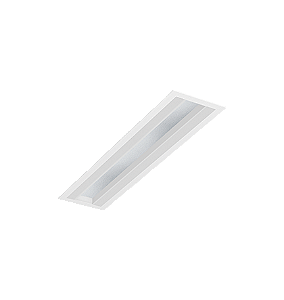 Luminária de Embutir LED Kiini Retangular 3000K 73W Bivolt 113,8x13,5x5,5cm Acrílico, Corpo Branco Fosco e Refletor Prata Acetinado.
