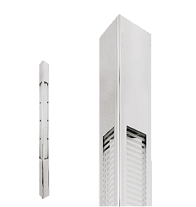Poste de Luz LED Uzuri Triangular Externo 5000K 16W Bivolt 300x20,1x20,1cm Alumínio Anodizado Brilhante e Vidro.