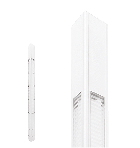 Poste de Luz LED Uzuri Triangular Externo 2700K 16W Bivolt 300x20,1x20,1cm Alumínio Branco Fosco e Vidro.