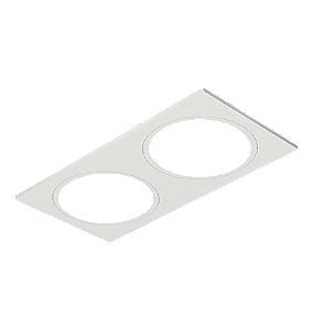 Máscara Embutir Retangular Face Plana 17,3x9cm Alumínio Branco Fosco.
